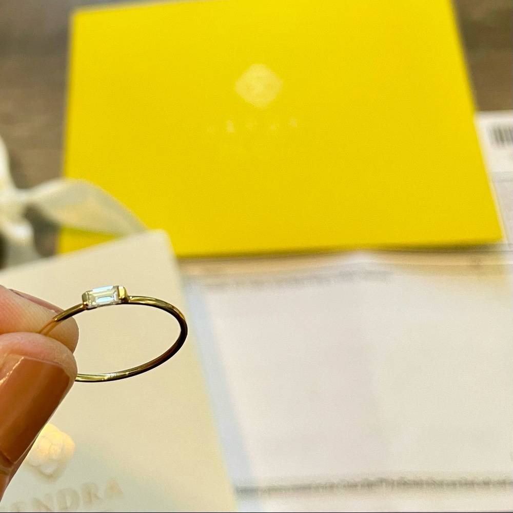 Kendra Scott Ring- 14K Gold White Diamond, size 7